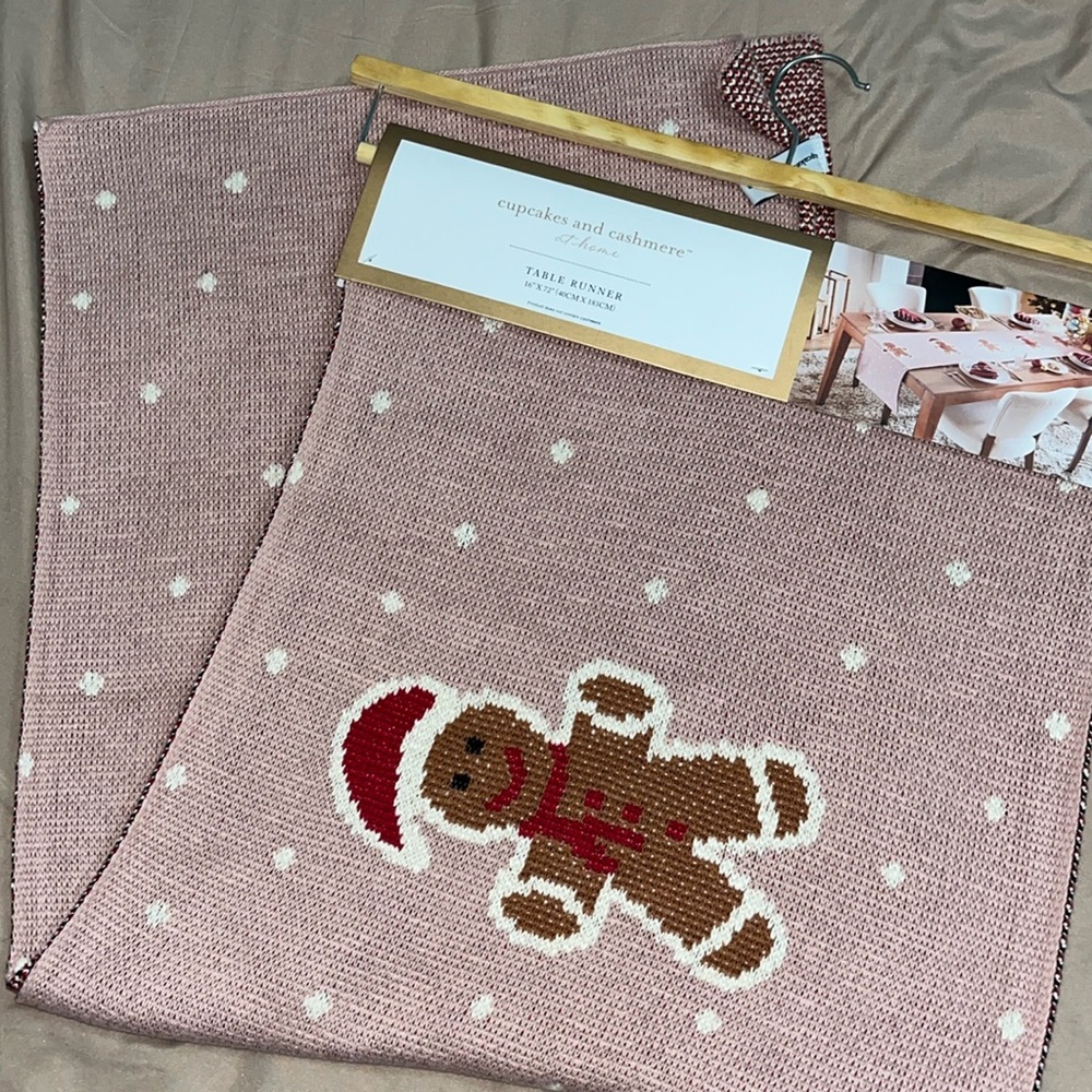 Cupcakes & Cashmere Pink Gingerbread Table Runner